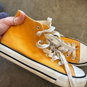 Yellow High-Top Sneakers